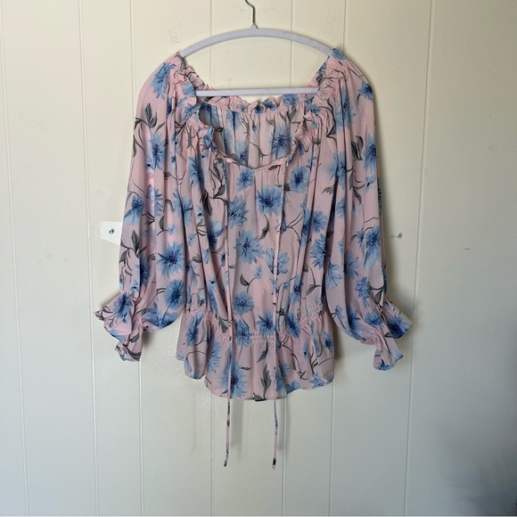 Amazon Tops - Amazon Floral Blouse in Pink and Blue